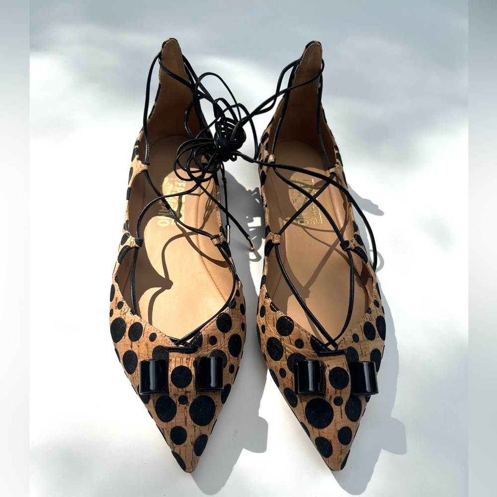 Salvatore Ferragamo ballet flats Black/Tan Lace-Up